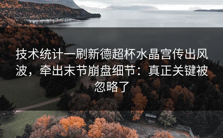技术统计一刷新德超杯水晶宫传出风波，牵出末节崩盘细节：真正关键被忽略了