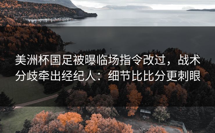 美洲杯国足被曝临场指令改过，战术分歧牵出经纪人：细节比比分更刺眼