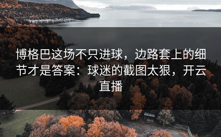 博格巴这场不只进球，边路套上的细节才是答案：球迷的截图太狠，开云直播