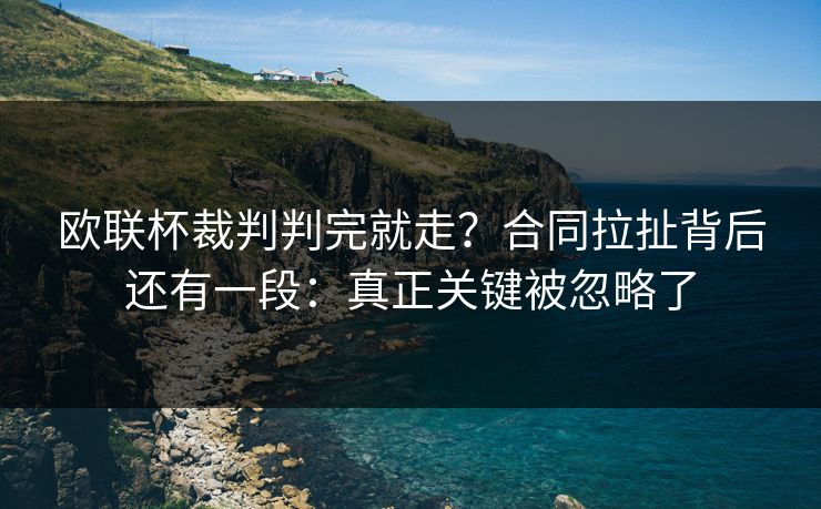 欧联杯裁判判完就走？合同拉扯背后还有一段：真正关键被忽略了