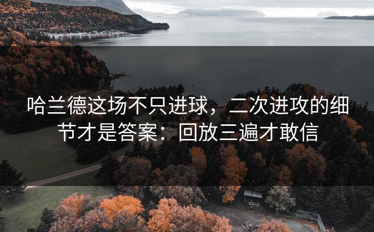哈兰德这场不只进球，二次进攻的细节才是答案：回放三遍才敢信