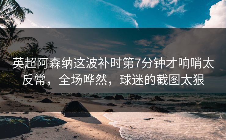 英超阿森纳这波补时第7分钟才响哨太反常，全场哗然，球迷的截图太狠
