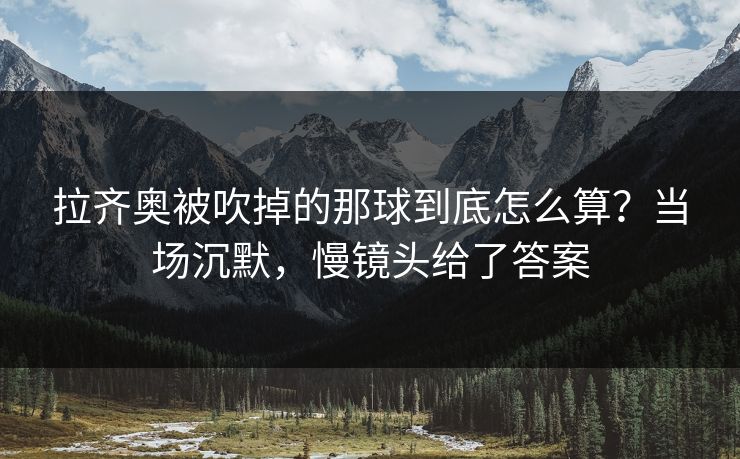 拉齐奥被吹掉的那球到底怎么算？当场沉默，慢镜头给了答案